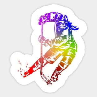 Pride Hockey Player Sticker